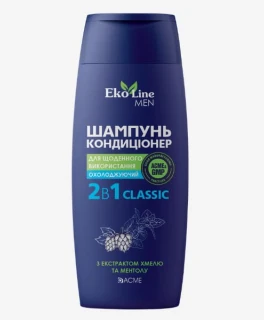 Шампунь-кондиционер 2 в 1 ACME EkoLine MEN Classic для всех типов волос с эффектом охлаждения, 400 мл