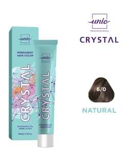 Vopsea crema pentru par Crystal Unic Professional, Castaniu inchis 6/0, 100 ml