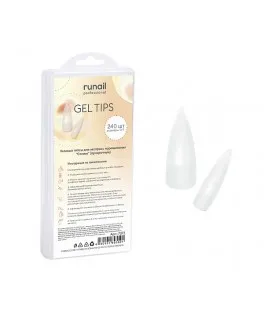 Tipse de gel Runail №7373, 240 buc 'Stiletto' (transparente)