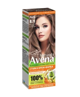 Vopsea crema permanenta pentru par Acme Avena Naturals, 8.71 Castaniu deschis natural, 115 ml