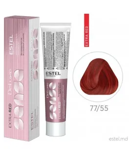 Vopsea-cremă semipermanentă pentru păr DE LUXE SENSE EXTRA RED, 77/55 Castaniu rosu intens, 60 ml