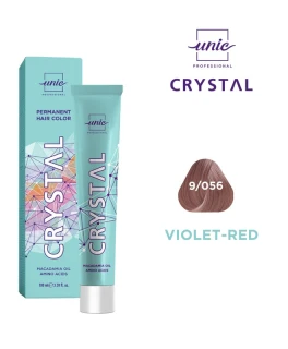 Vopsea crema pentru par Crystal Unic Professional, Blond natural Rosu-violet 9/056, 100 ml