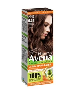 Vopsea crema permanenta pentru par Acme Avena Naturals, 6.34 Caramel maro, 115 ml