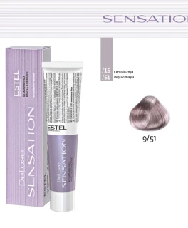 Vopsea fara amoniac pentru par DE LUXE SENSATION, 9/51 Blond rosu-violet, 60 ml