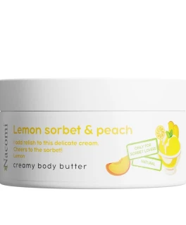 Unt cu aroma de sorbet de piersici si lamaie pentru corp Nacomi, 100 ml