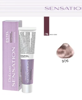 Vopsea fara amoniac pentru par DE LUXE SENSATION, 9/76 Blond maro-violet, 60 ml