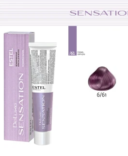 Vopsea fara amoniac pentru par DE LUXE SENSATION, 6/61 Castaniu inchis violet-gri, 60 ml