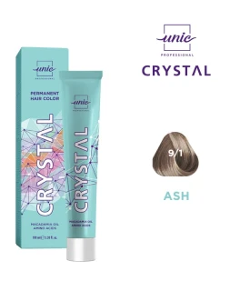 Vopsea crema pentru par Crystal Unic Professional, Blond Gri 9/1, 100 ml