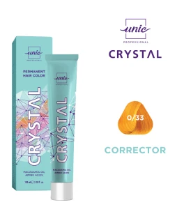 Vopsea crema permanenta pentru par Crystal Unic Professional, Corector Galben 0/33, 100 ml