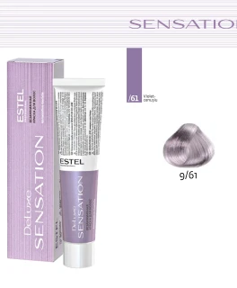 Vopsea fara amoniac pentru par DE LUXE SENSATION, 9/61 Blond violet-gri, 60 ml