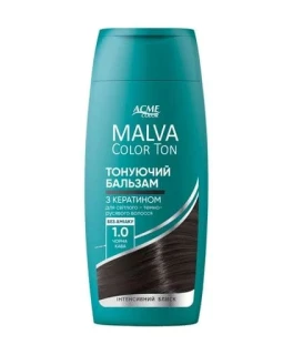 Balsam nuantator pentru par blond si blond închis Acme Malva Color Ton, 1.0 Cafea neagra, 180 ml