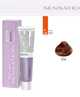 Vopsea fara amoniac pentru par DE LUXE SENSATION, 5/4 Saten deschis aramiu, 60 ml