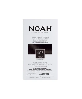 Vopsea naturala fara amoniac pentru par Saten Cafea 4.06 Noah, 140 ml