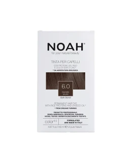 Vopsea naturala fara amoniac pentru par Blond Inchis 6.0 Noah, 140 ml