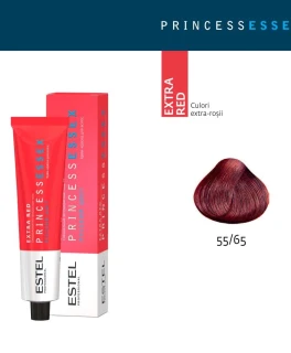 Vopsea cremă permanentă pentru păr PRINCESS ESSEX EXTRA RED, 55/65 Saten deschis violet-rosu, 60ml