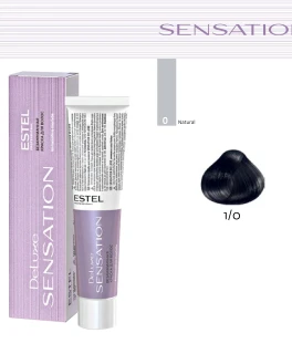 Vopsea fara amoniac pentru par DE LUXE SENSATION, 1/0 Negru, 60 ml