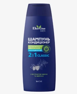 Шампунь-кондиционер 2 в 1 ACME EkoLine MEN Classic для всех типов волос с эффектом охлаждения, 250 мл