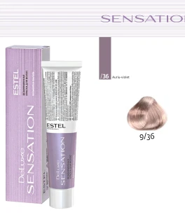 Vopsea fara amoniac pentru par DE LUXE SENSATION, 9/36 Blond auriu-violet, 60 ml