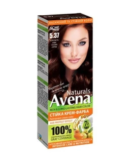 Vopsea crema permanenta pentru par Acme Avena Naturals, 5.37 Cafea auriu, 115 ml