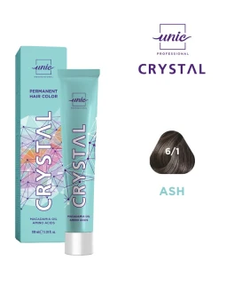 Vopsea crema pentru par Crystal Unic Professional, Castaniu inchis Gri 6/1, 100 ml