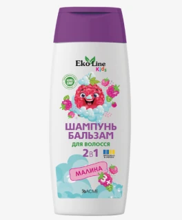 Sampon balsam pentru copii 2 in 1 Zmeura KIDS EkoLine Acme, 250 ml