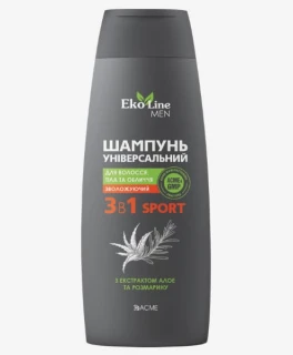 Шампунь универсальный 3 в 1 ACME EkoLine MEN Sport для волос, тела и лица, 250 мл