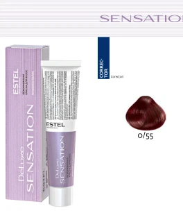 Corector color pentru par DE LUXE SENSATION, 0/55 Rosu, 60 ml