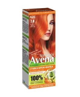 Vopsea crema permanenta pentru par Acme Avena Naturals, 7.4 Cupru aprins, 115 ml