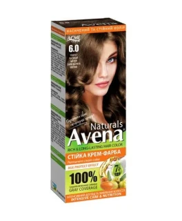 Vopsea crema permanenta pentru par Acme Avena Naturals, 6.0 Saten castaniu inchis, 115 ml